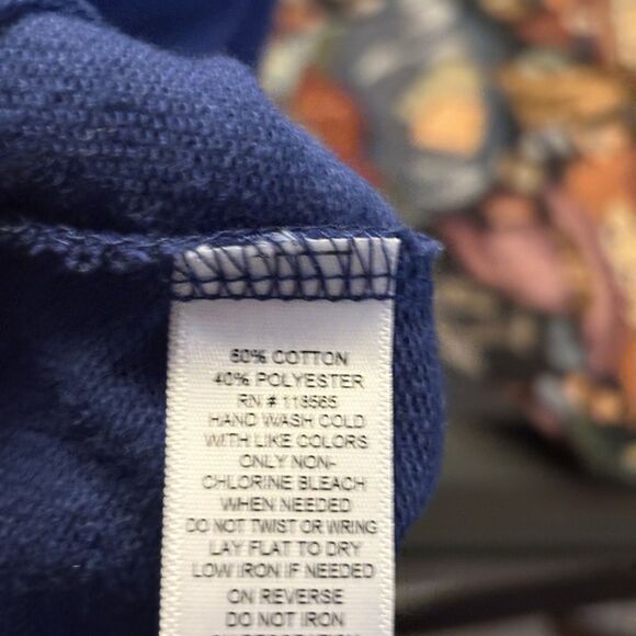 Quacker Factory Womens XL Studded Velour Zip-Up Vest Pockets Relaxed Fit Blue - Picture 6 of 12